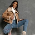 Kożuszek skórzany Szado karmelowy