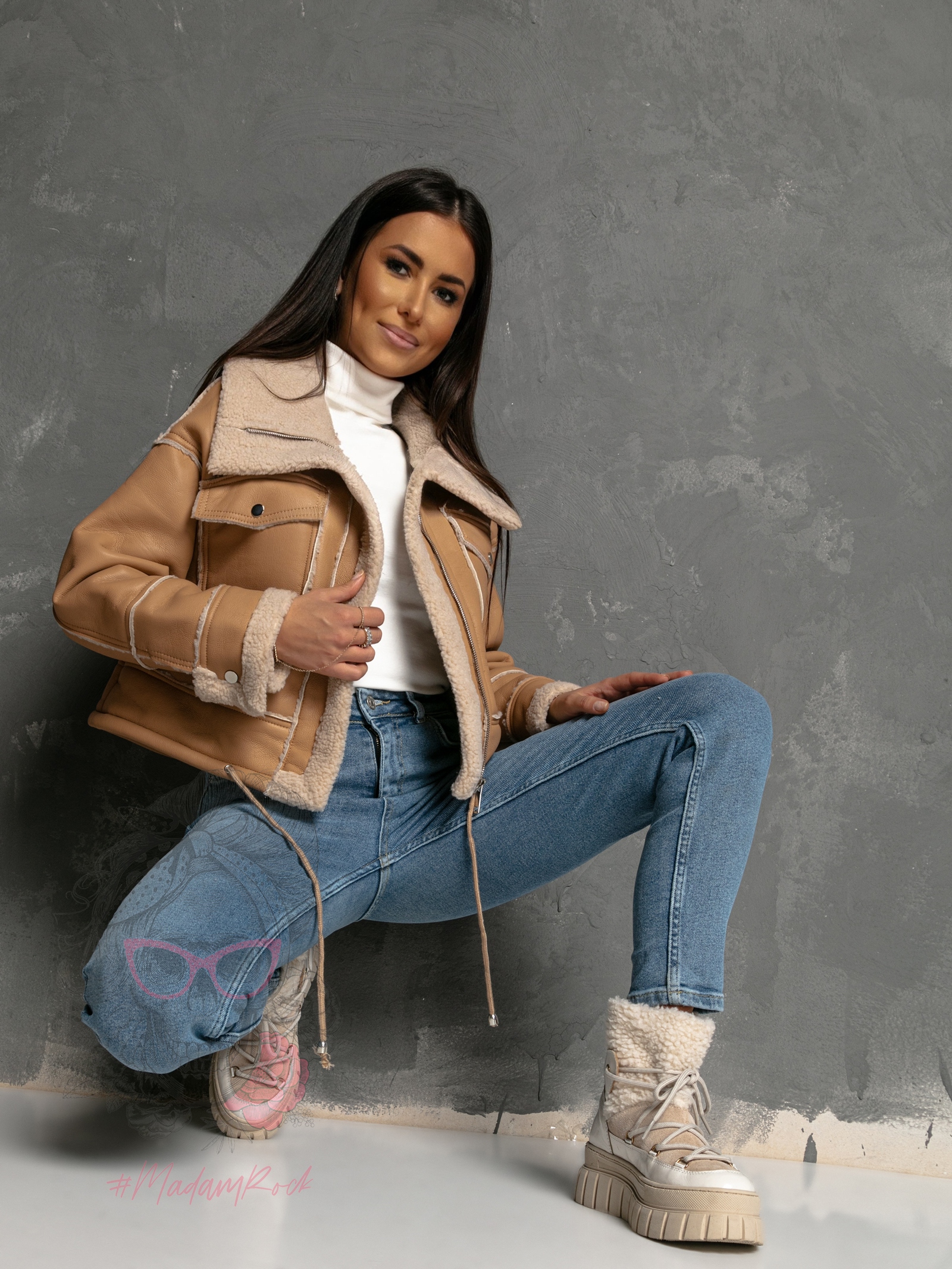 Kożuszek skórzany Szado karmelowy Kożuszek skórzany Szado karmelowy