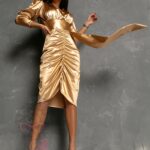 Sukienka elegancka NB Ferro złota