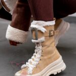 Botki z futrem Madam Zacker beżowe