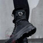 Botki z futrem Madam Zacker czarne