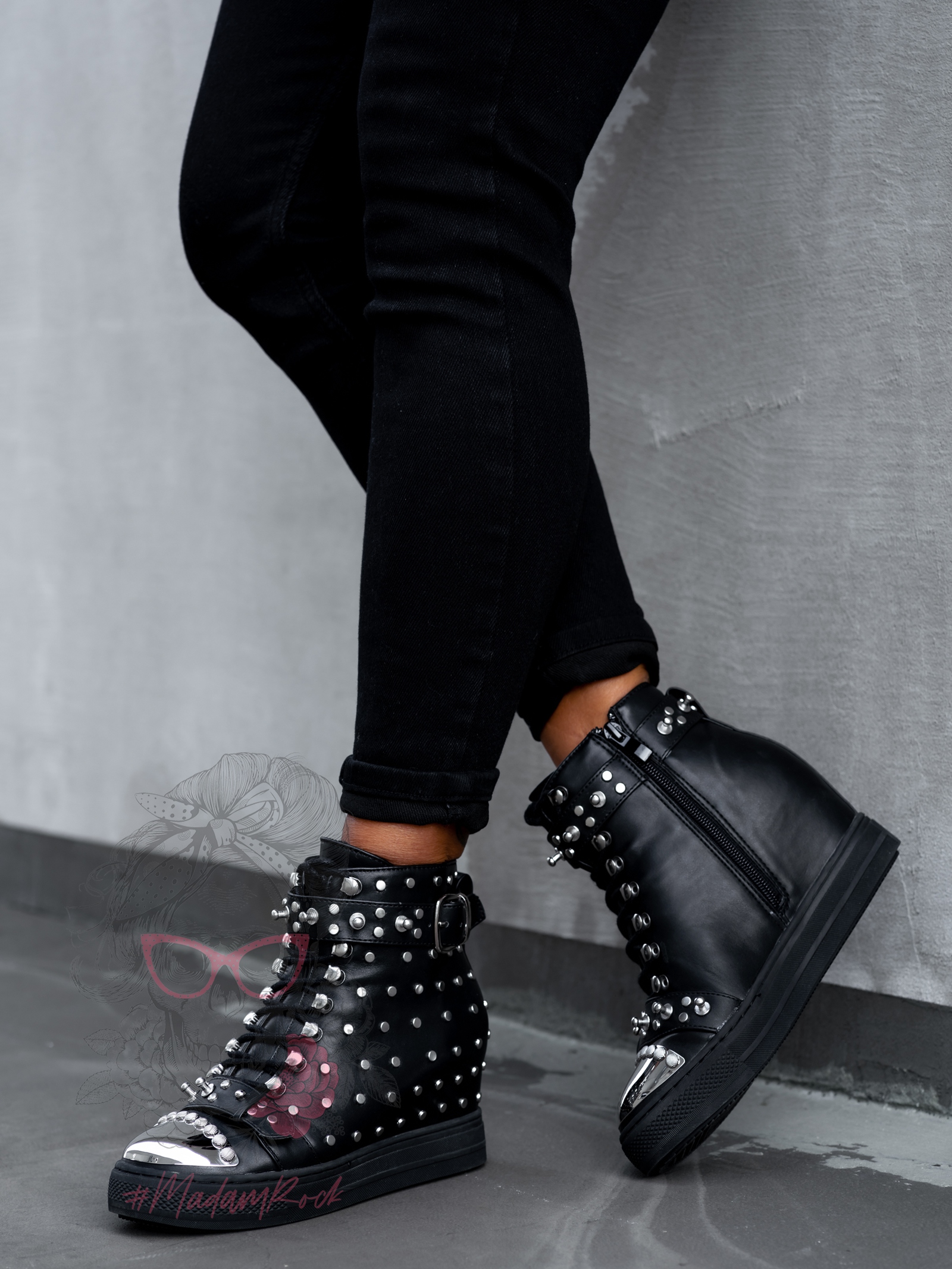 Sneakersy Rock Queen czarne