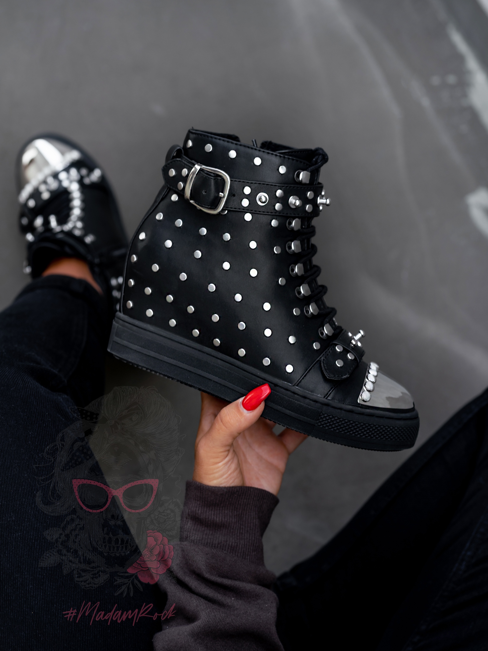 Sneakersy Rock Queen czarne