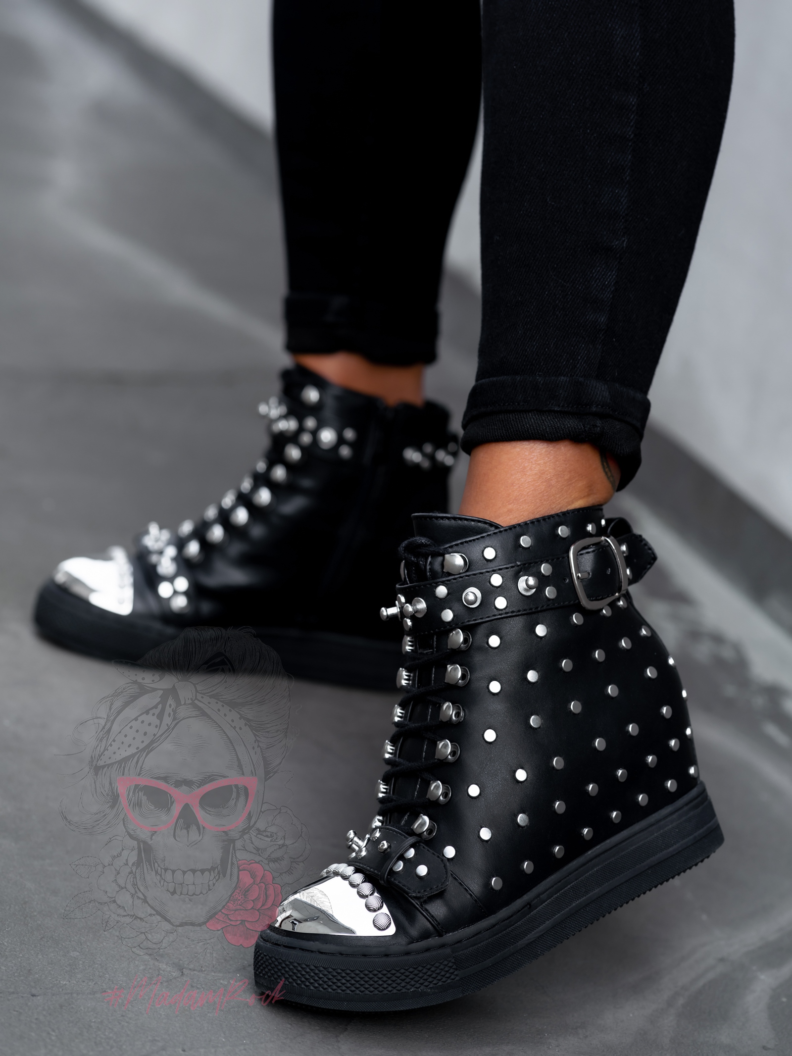 Sneakersy Rock Queen czarne