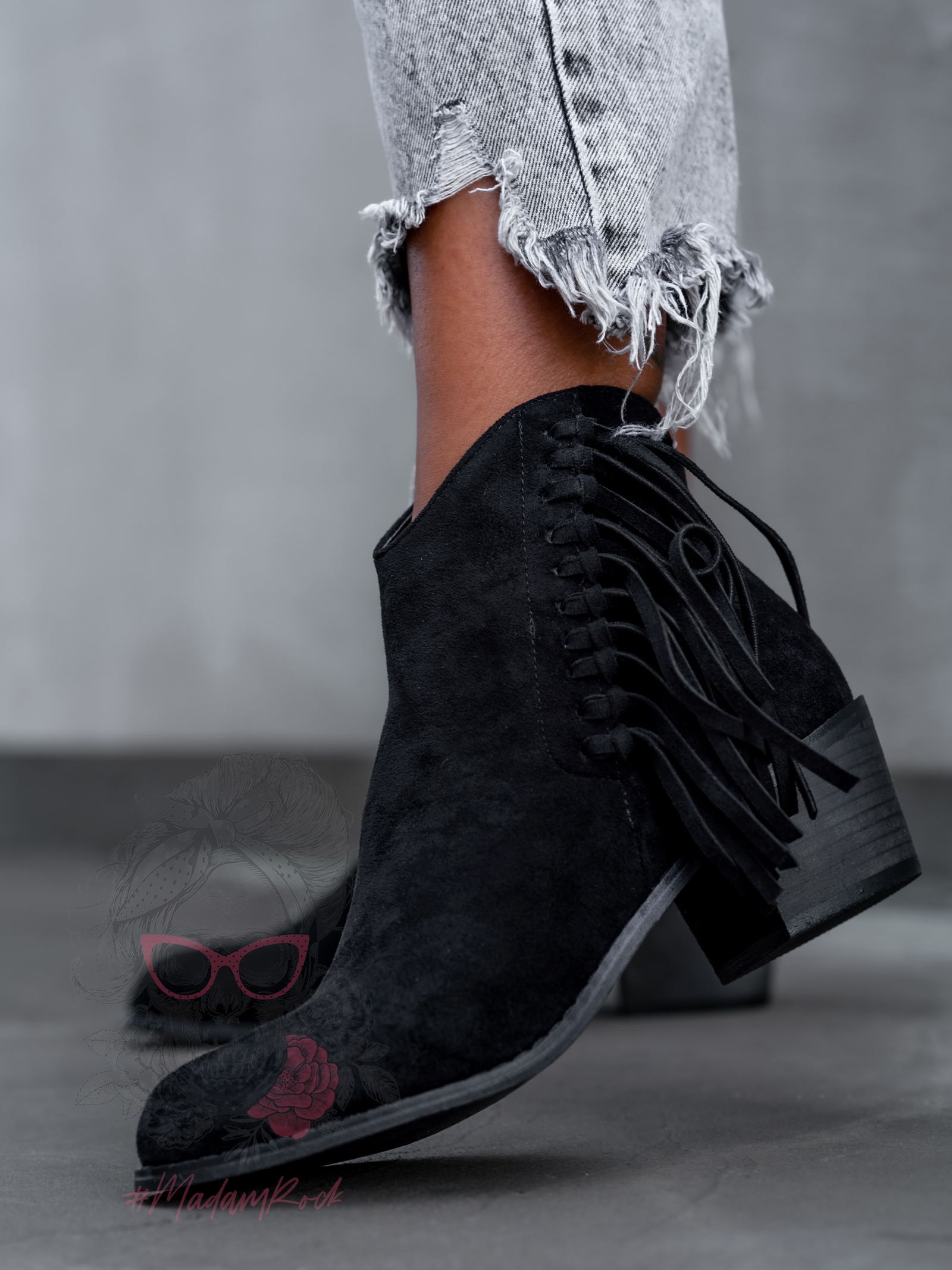 Botki w stylu kowbojskim Madam Flocs czarne Botki w stylu kowbojskim Madam Flocs czarne