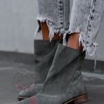 Botki zamszowe Madam Lazi khaki