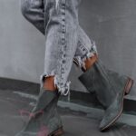 Botki zamszowe Madam Lazi khaki