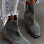 Botki zamszowe Madam Lazi khaki