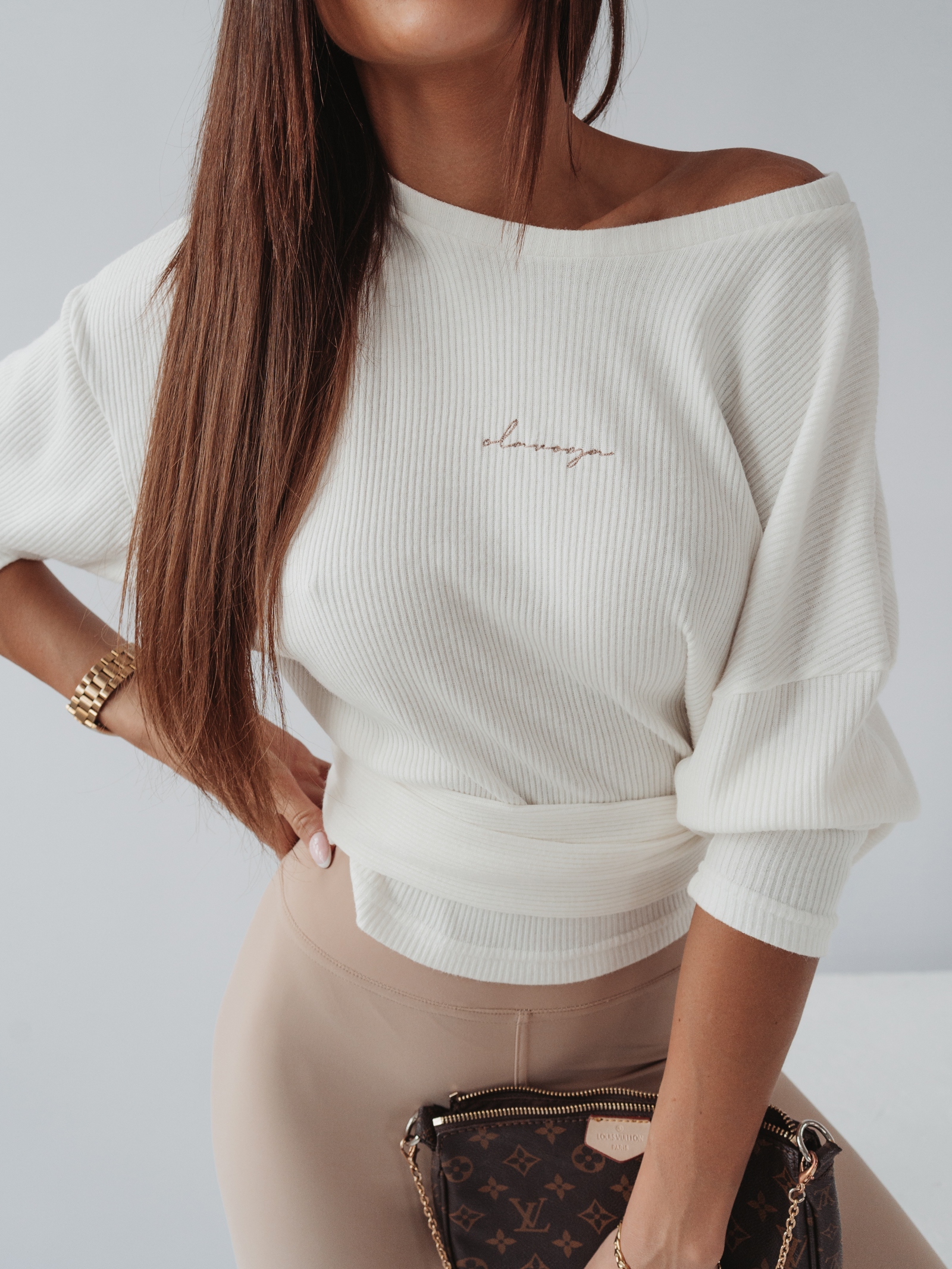 Sweter wiązany Sensitive Touch Ola Voga ecru