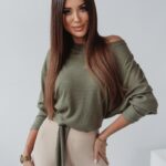 Sweter wiązany Sensitive Touch Ola Voga khaki