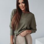 Sweter wiązany Sensitive Touch Ola Voga khaki