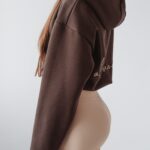 Bluza krótka z kapturem Ola Voga Cindy brązowa