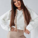 Bluza krótka z kapturem Ola Voga Cindy ecru