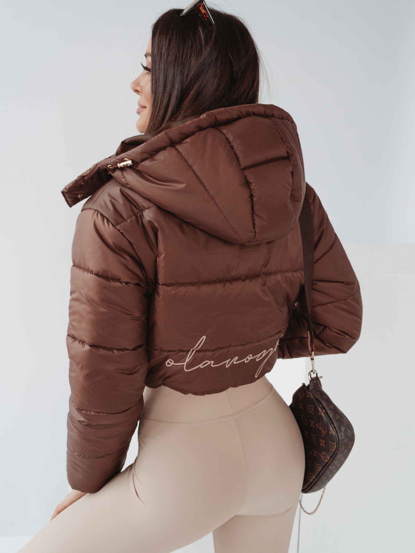 Kurtka pikowana I'm Fashion Ola Voga brązowa