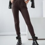 Spodnie z wyższym stanem New Asymmetry Ola Voga brązowe