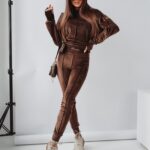 Komplet welurowy Ola Voga Velvet Mistress brązowy