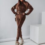 Komplet welurowy Ola Voga Velvet Mistress brązowy