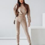 Komplet welurowy Ola Voga Velvet Mistress beżowy