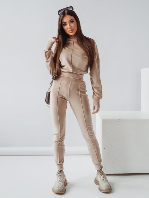 Komplet welurowy Ola Voga Velvet Mistress beżowy