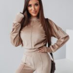 Komplet welurowy Ola Voga Velvet Mistress beżowy