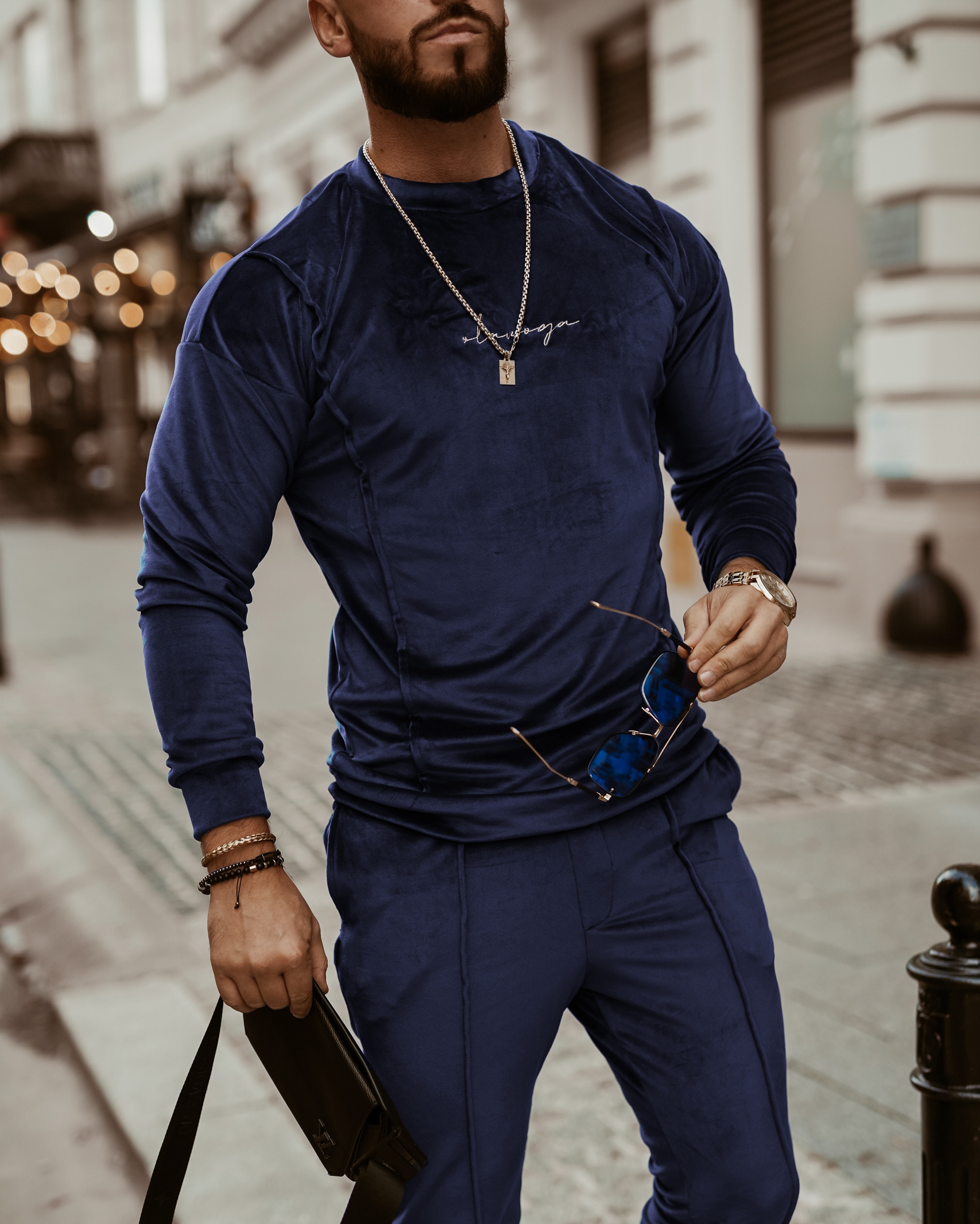 Komplet męski Ola Voga Velvet Master granatowy Komplet męski Ola Voga Velvet Master granatowy