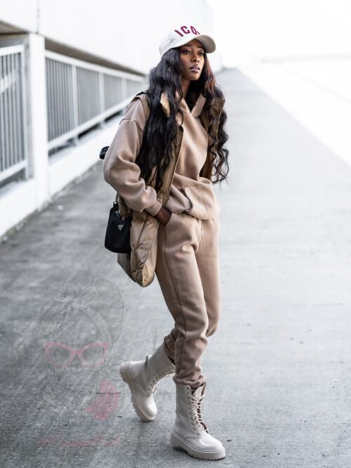 Bluza z kapturem Rozen beżowa