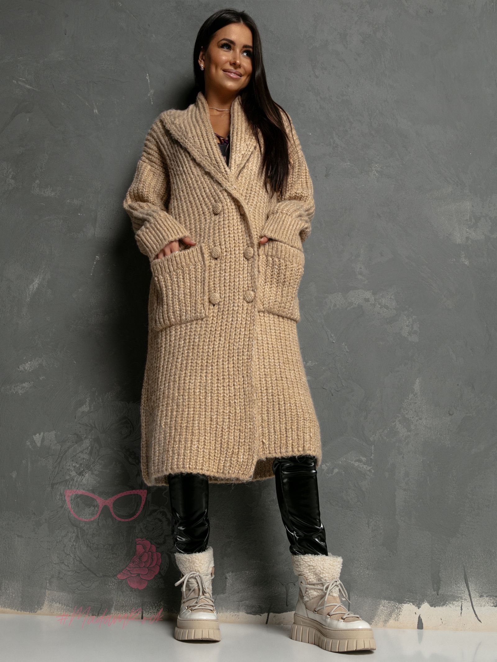 Kardigan premium Otto beżowy