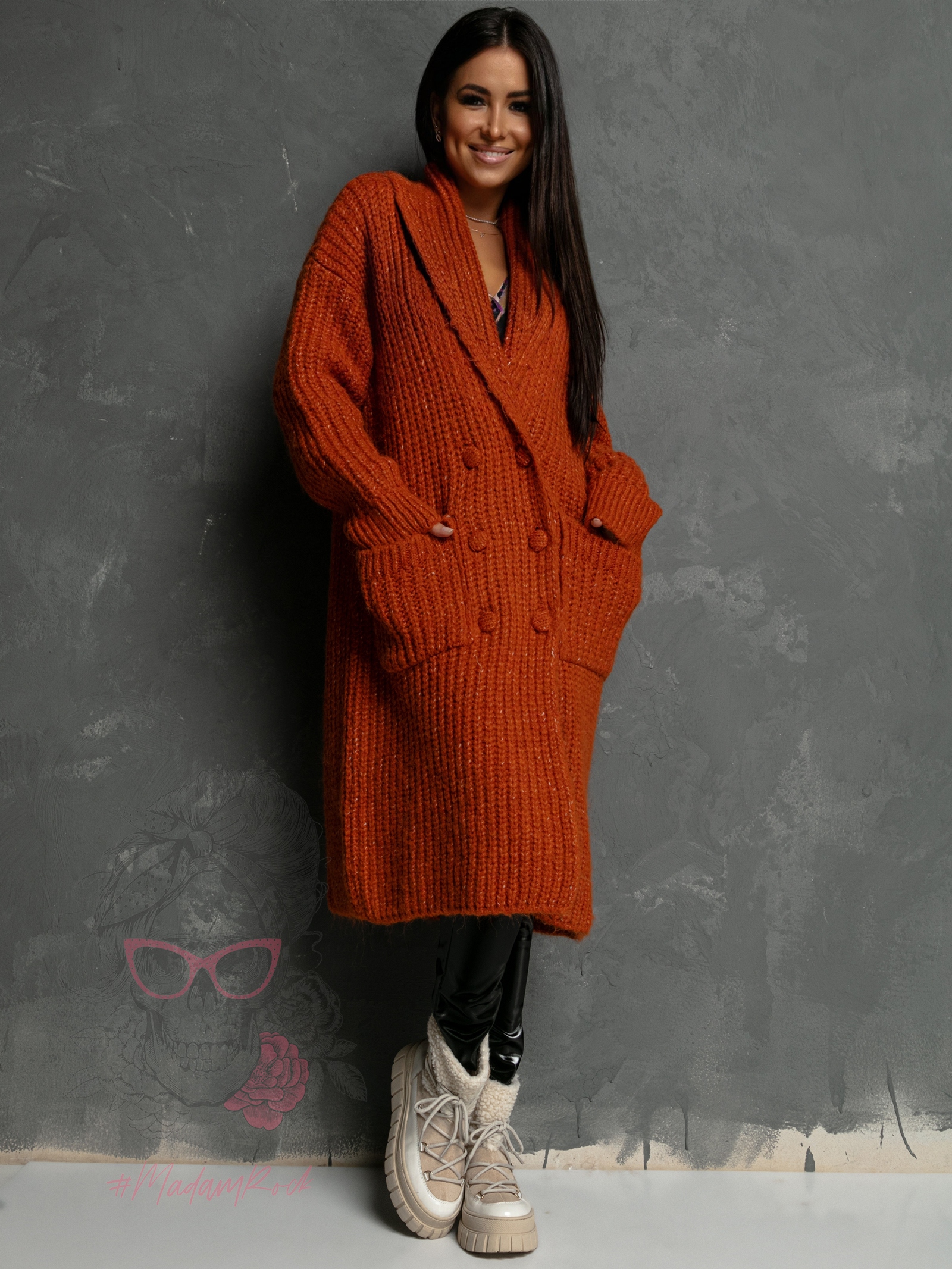 Kardigan premium Otto pomarańczowy