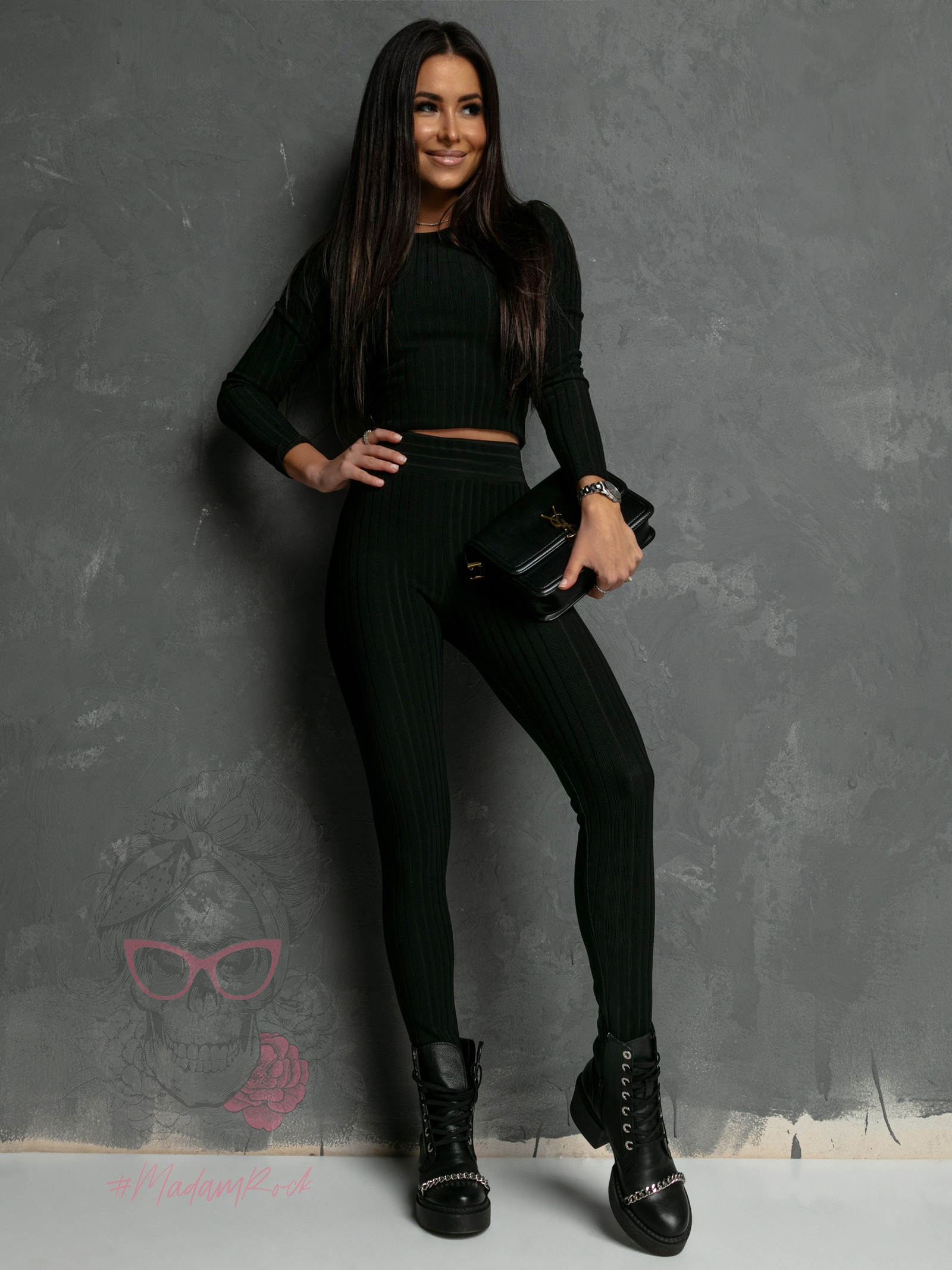 Komplet prążek Faseto czarny