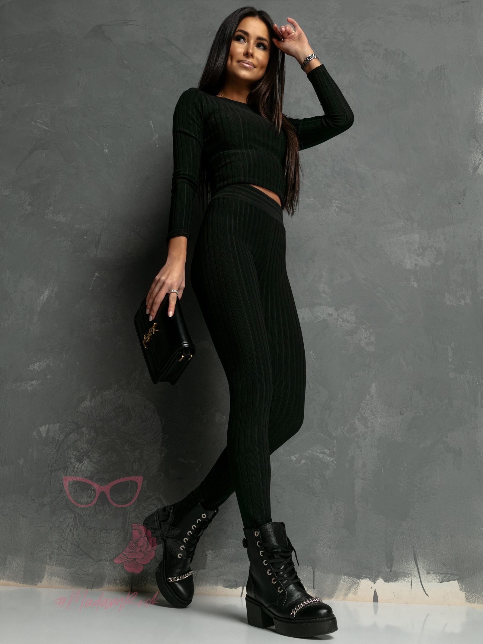 Komplet prążek Faseto czarny