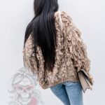 Sweter z frędzlami Marshi ciemny beż