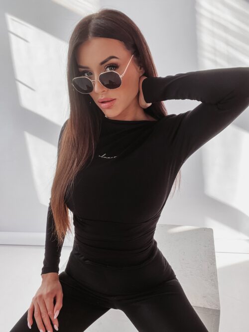 Bluzka dopasowana Romantic Fall Ola Voga czarna