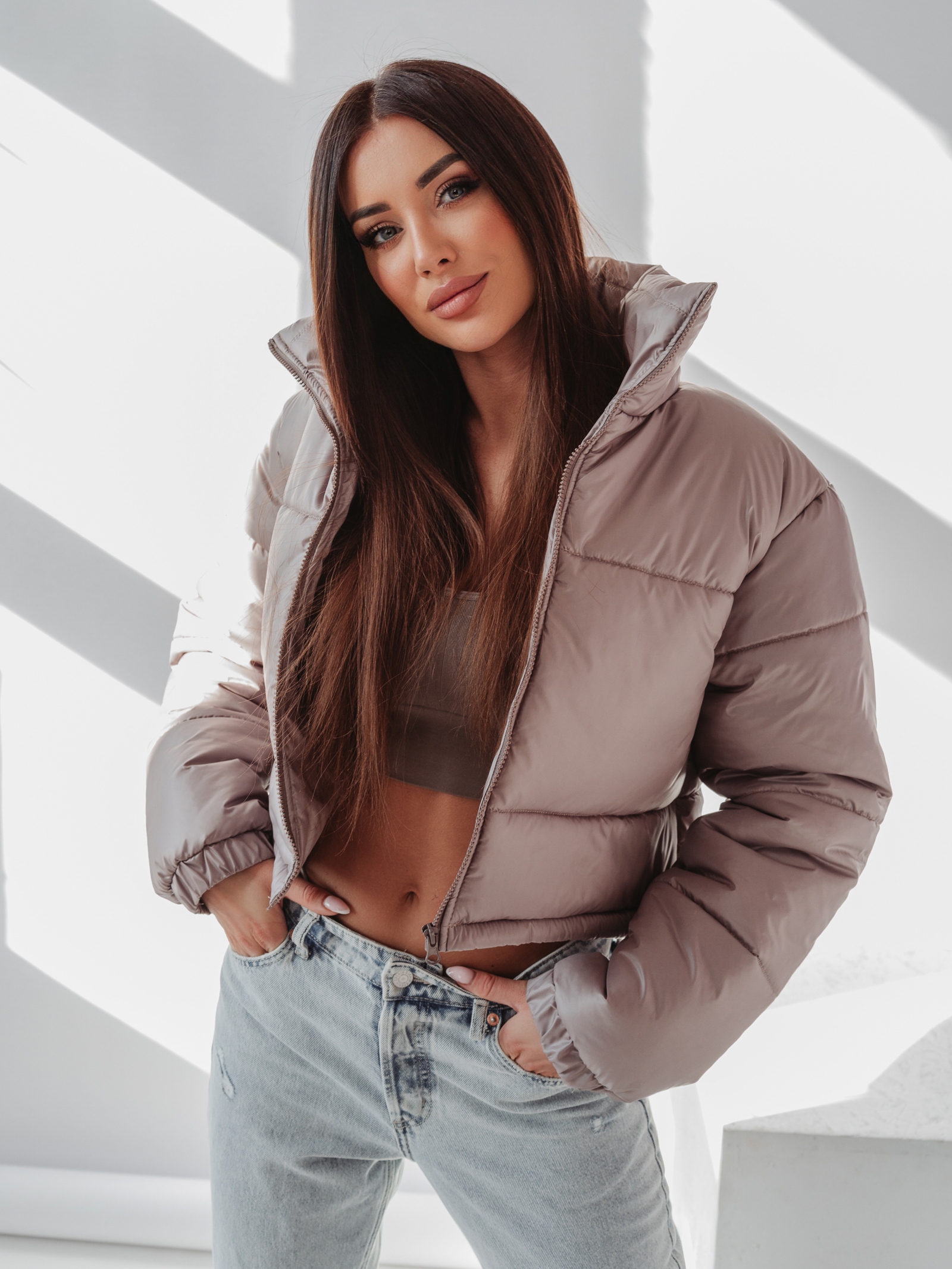 Kurtka pikowana Symphony Ola Voga beżowa