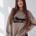 Bluza bawełniana Leopard Detail Ola Voga latte