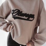 Bluza bawełniana Leopard Detail Ola Voga latte