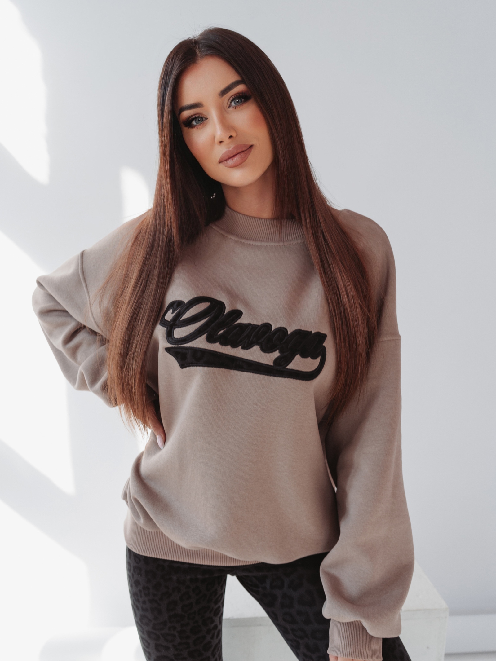 Bluza bawełniana Leopard Detail Ola Voga latte Bluza bawełniana Leopard Detail Ola Voga latte