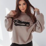 Bluza bawełniana Leopard Detail Ola Voga latte