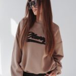 Bluza bawełniana Leopard Detail Ola Voga c.beżowa