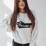 Bluza bawełniana Leopard Detail Ola Voga ecru