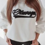 Bluza bawełniana Leopard Detail Ola Voga ecru