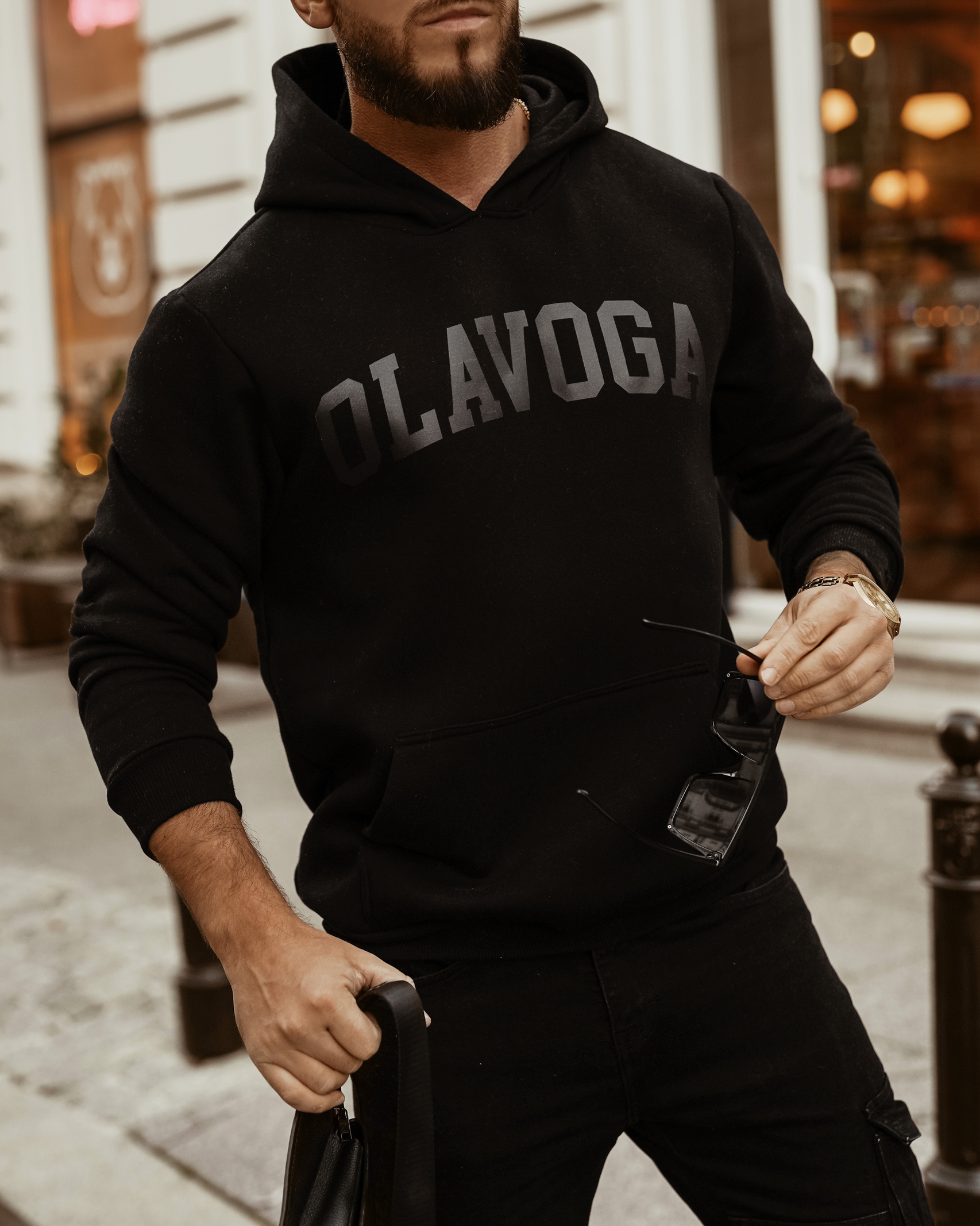 Bluza kangur unisex OlaVoga Sport czarna Bluza kangur unisex OlaVoga Sport czarna