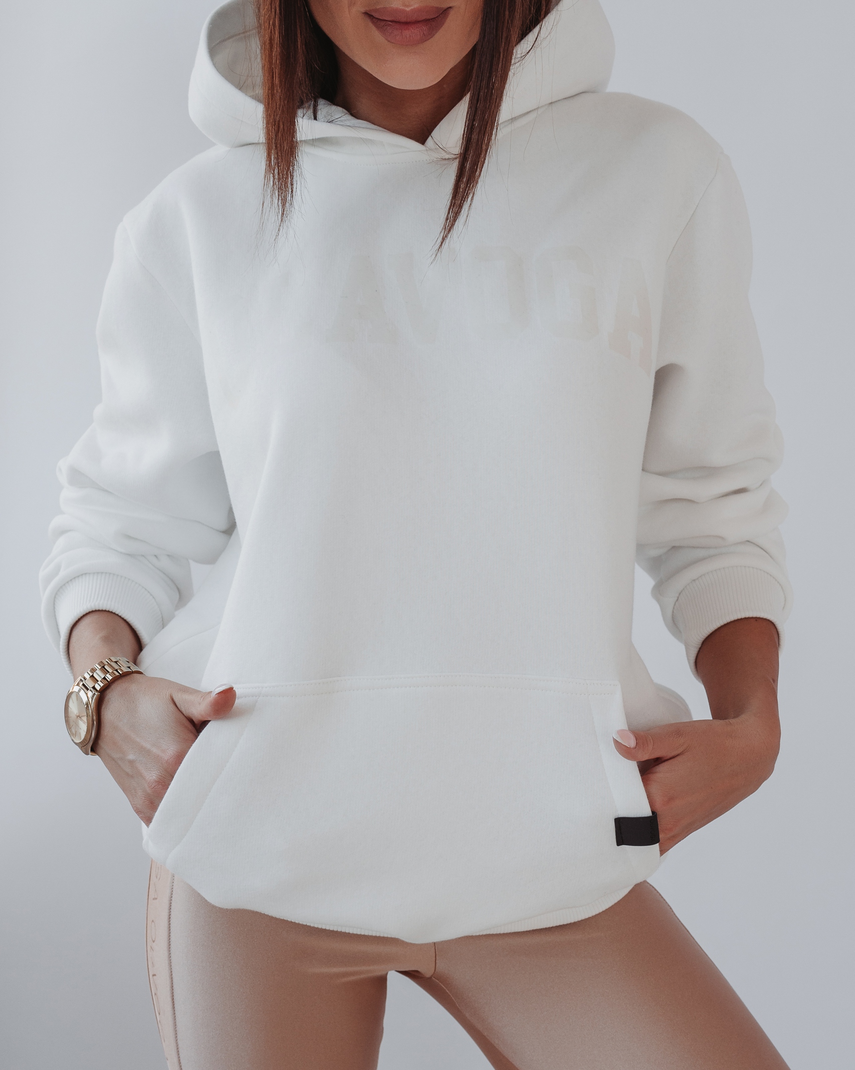 Bluza kangur unisex OlaVoga Sport ecru