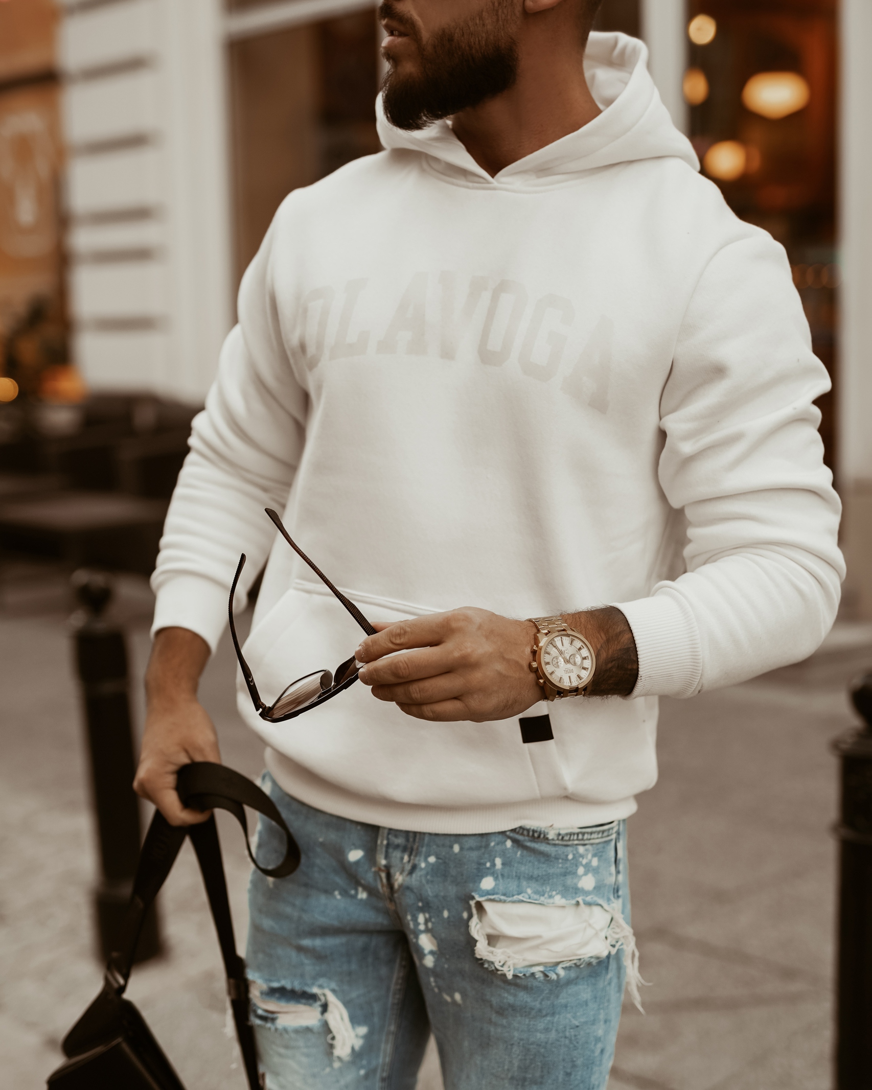 Bluza kangur unisex OlaVoga Sport ecru