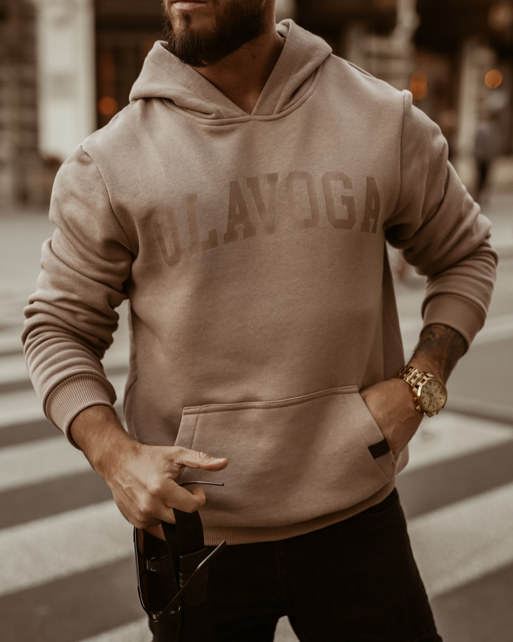 Bluza kangur unisex OlaVoga Sport latte Bluza kangur unisex OlaVoga Sport latte