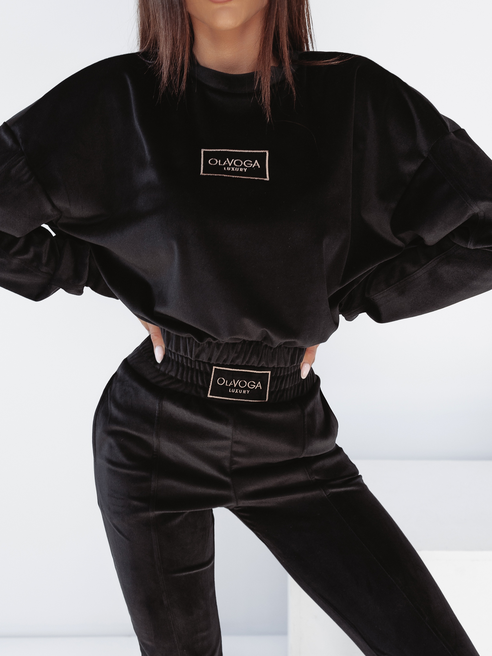 Komplet welurowy Ola Voga Luxury Frame czarny