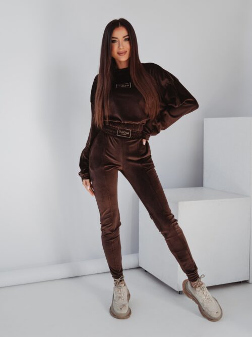 Komplet welurowy Ola Voga Luxury Frame brązowy