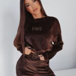 Komplet welurowy Ola Voga Luxury Frame brązowy