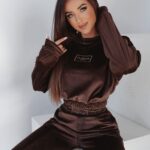 Komplet welurowy Ola Voga Luxury Frame brązowy