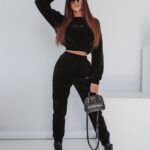 Komplet haftowany Honey Ola Voga czarny