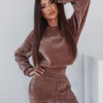 Komplet haftowany Honey Ola Voga latte